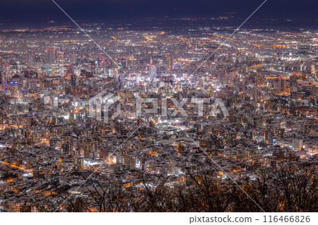 藻岩山冬季的夜景 116466826