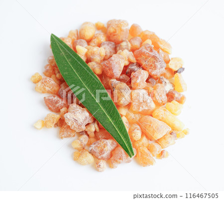 Frankincense or olibanum aromatic resin used in incense and perfumes. 116467505