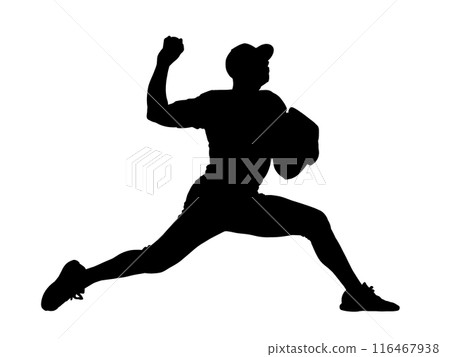 棒球運動員剪影 棒球運動員剪影 116467938