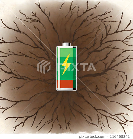 電池沒電的圖像插圖 116468241
