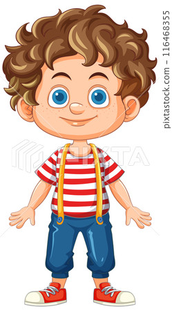 Happy Boy in Striped Shirt 116468355