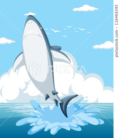 Shark Leaping Out of Water 116468395