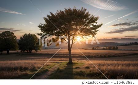 Sunset and tree silhouette ⑤ Sunset and tree silhouette ⑤ 116468683