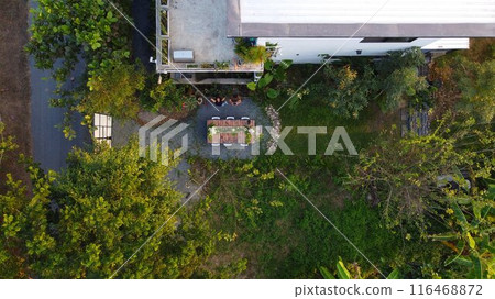 Aerial view of paddy field in countryside, agriculture in Thailand 116468872