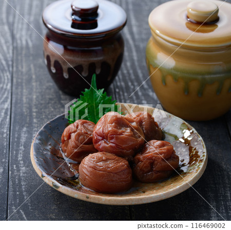 紀州南科梅子蜂蜜醃製(蜂蜜醃製李子)黑色背景 紀州南科梅子蜂蜜醃製(蜂蜜醃製李子)黑色背景 116469002