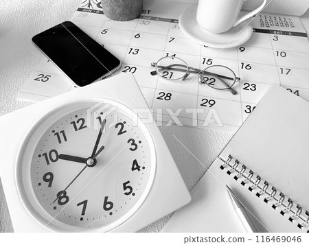Schedule management, time management, monochrome 116469046