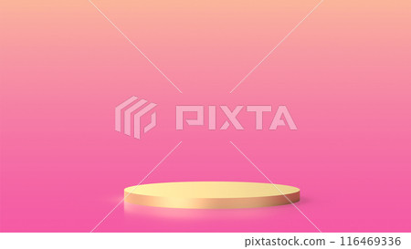 The gold podium for advertising or present concept 3d rendering. 116469336