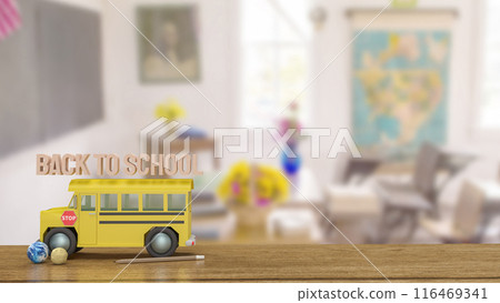 The School bus for Back to school concept 3d rendering. 116469341