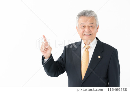 Business Senior Male Lawyer Pointing 116469388