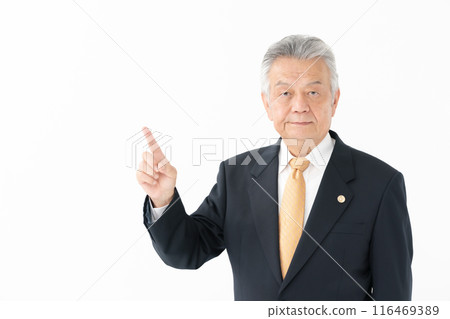 Business Senior Male Lawyer Pointing 116469389