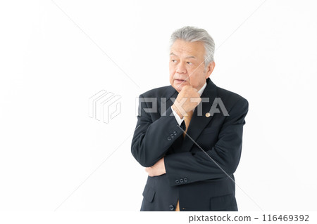 Business senior male lawyer arms crossed 116469392