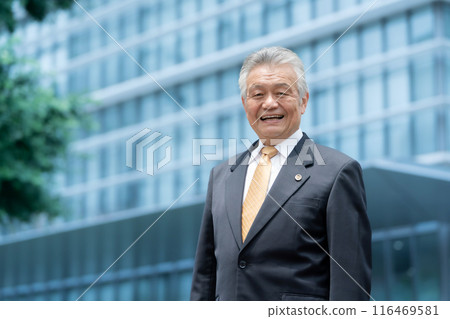 Business senior male lawyer outdoors Business senior male lawyer outdoors 116469581