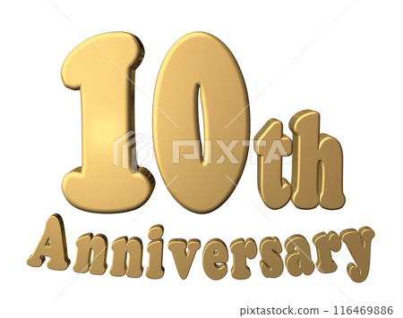 3DCG characters "10th Anniversary/10th Anniversary" Gold, Gold 3DCG characters "10th Anniversary/10th Anniversary" Gold, Gold 116469886