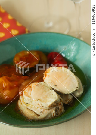 手工製作羅勒蒜味雞肉火腿 手工製作羅勒蒜味雞肉火腿 116469925