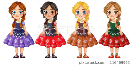 Four Girls in Traditional Dresses Four Girls in Traditional Dresses 116469963