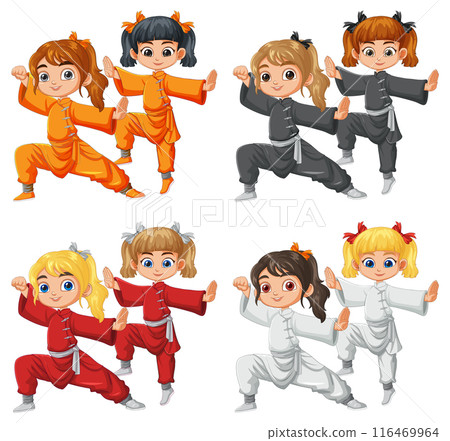 Children Practicing Martial Arts Together Children Practicing Martial Arts Together 116469964