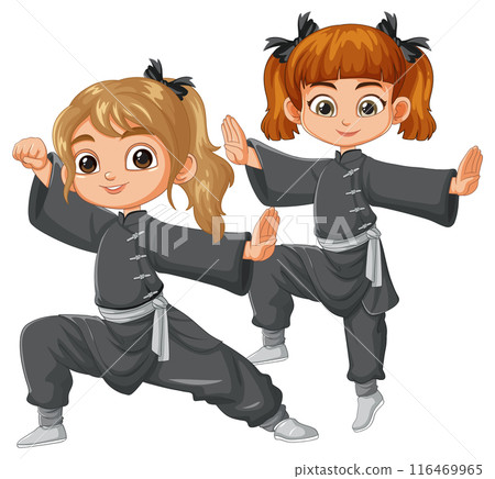 Kids Practicing Martial Arts Kids Practicing Martial Arts 116469965