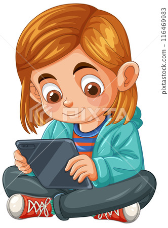 Child Playing with Tablet 116469983