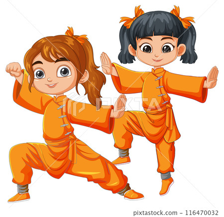 Kids Practicing Martial Arts Kids Practicing Martial Arts 116470032