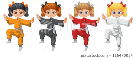Children Practicing Martial Arts 116470034