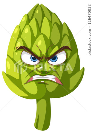 Angry Artichoke Cartoon Character 116470038