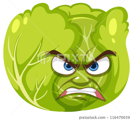 Angry Lettuce Cartoon Character 116470039