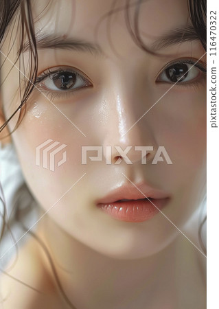 Asian woman with clear skin 116470322