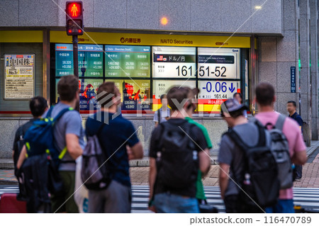 Tokyo cityscape in Japan: 161 yen... Foreign tourists also in attendance... (Stock prices reach the 42,000 yen range for the first time...) = 11th, Nihonbashi Kabutocho Tokyo cityscape in Japan: 161 yen... Foreign tourists also in attendance... (Stock prices reach the 42,000 yen range for the first time...) = 11th, Nihonbashi Kabutocho 116470789