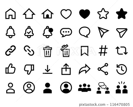 SNS 中使用的 UI 圖示集 116470805