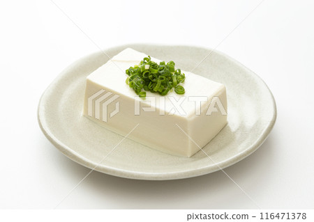Firm tofu on white background 116471378