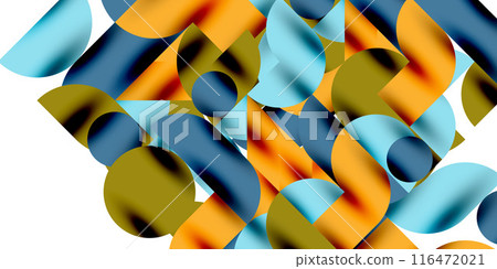 Tech minimal circular shapes geometric art. Vector modern circles Tech minimal circular shapes geometric art. Vector modern circles 116472021