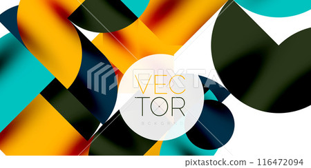 Shadow effect shiny circles and round triangles geometric modern art. Vector Illustration For Wallpaper, Banner, Background, Card, Book Illustration, landing page Shadow effect shiny circles and round triangles geometric modern art. Vector Illustration For Wallpaper, Banner, Background, Card, Book Illustration, landing page 116472094