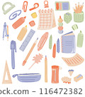 Big flat design Vector Set of School Stationery Supplies 116472382