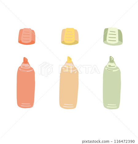 Set of Three Highlighters flat design Set of Three Highlighters flat design 116472390