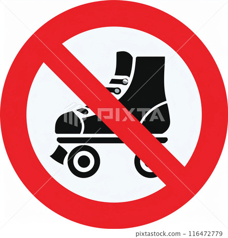 禁止輪滑的象形圖 116472779