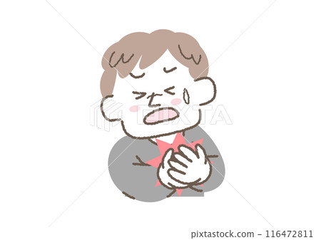 Illustration of a man having a heart attack 116472811