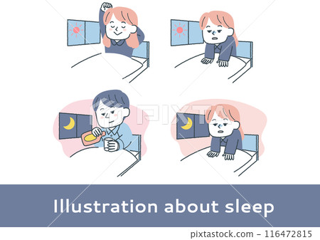 有睡眠問題的人的插圖集 116472815