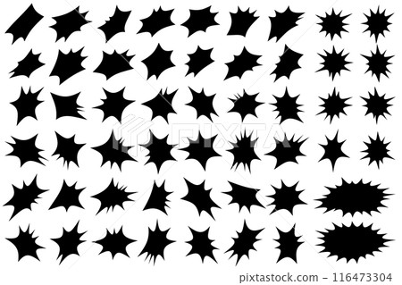 Black bomb shape illustration set 116473304