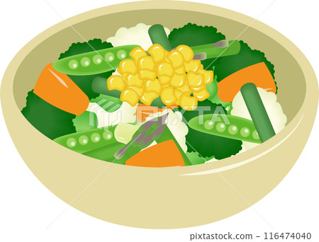 Warm vegetable salad 116474040