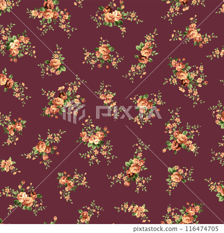 玫瑰花朵圖案具有洛可可風格的經典觸感， 116474705