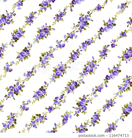 Rose flower pattern with a classic touch in rococo style, Rose flower pattern with a classic touch in rococo style, 116474713