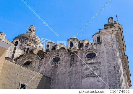 Santo Stefano former cathedral Catholic church exterior in Capri Island, Italy. Santo Stefano former cathedral Catholic church exterior in Capri Island, Italy. 116474991