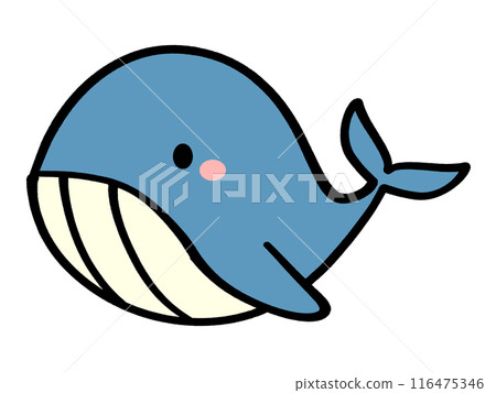Cute whale character illustration material 116475346