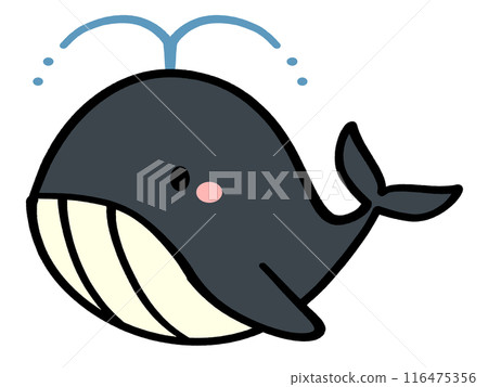 Cute whale character illustration material 116475356