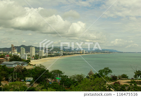 Khao Takiab hill and beach in hua Hin, Thailand Khao Takiab hill and beach in hua Hin, Thailand 116475516