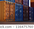 Close up Shipping containers. 3d rendering. 116475760
