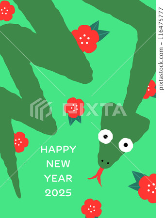 Cartoon zodiac snake and red flowers background vector illustration Cartoon zodiac snake and red flowers background vector illustration 116475777
