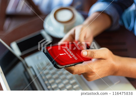 Smart phone malware warning concept. 116475838