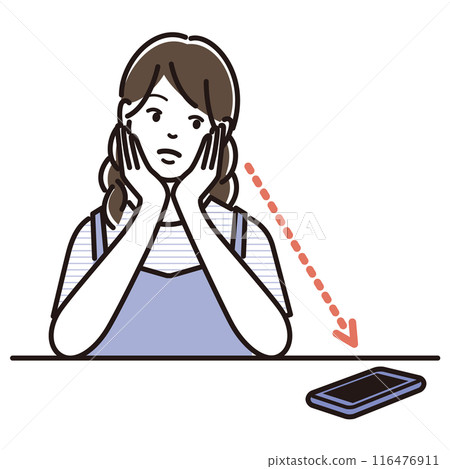 A girl who cares about her smartphone 116476911