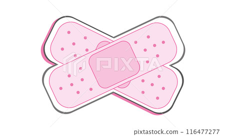 Pink adhesive plaster icon on white background, first aid adhesive plaster, two cute rectangular shaped adhesive plaster Pink adhesive plaster icon on white background, first aid adhesive plaster, two cute rectangular shaped adhesive plaster 116477277